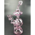 Pink Recycler Glass Bong with 14.5mm Joint Size Female Glass Pipe GB-594