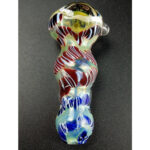 3.14" Tall Colorful Spiral Glass Spoon Hand Pipe Smoking Pipe GP-222