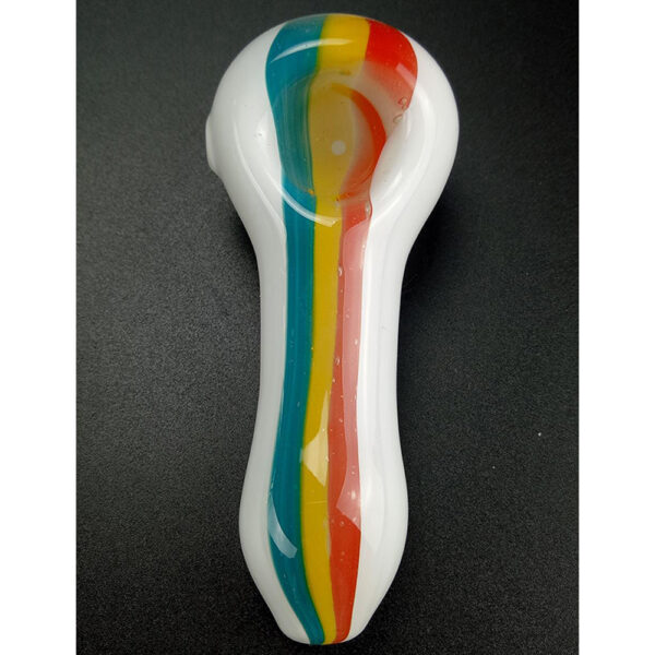 Buy Glass Hand Pipe with Three Stripe Spoon 
